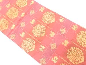 花更紗に有栖川文様織り出し　袋帯